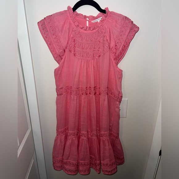 Veronica Beard - $598 Keely Pink Dark Peony Mini Dress Size 4 - Like NEW! - Picture 12 of 14